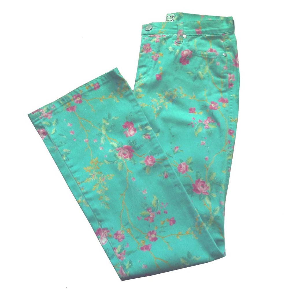 CAVALLI JEANS  Pastel Blue Floral Design